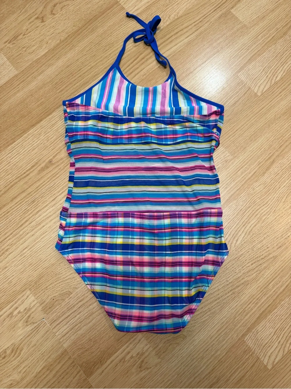 Gossip Girl Girls Size 14 Striped Mesh Halter One Piece Swimsuit
